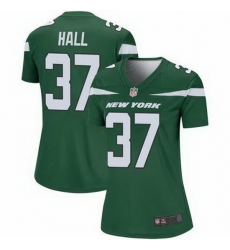 Women New York Jets Bryce Hall #37 Green Vapor Limited Stitched Football Jersey