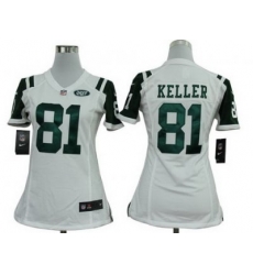 Women Nike NFL New York Jets #81 Dustin Keller White Jerseys