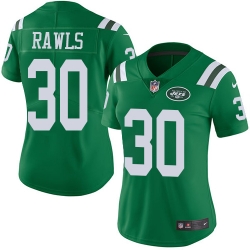 Womens Nike Jets #30 Thomas Rawls Green Womens Stitched NFL Limited Rush Jersey