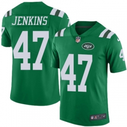 Youth Nike Jets #47 Jordan Jenkins Green Stitched NFL Limited Rush Jersey