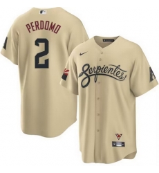 Men Arizona Diamondbacks 2 Geraldo Perdomo 2021 Gold City Connect Cool Base Stitched Jersey