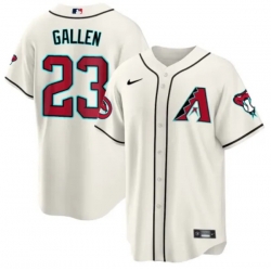 Men Arizona Diamondbacks 23 Zac Gallen 2023 24 Cream Cool Base Stitched Baseball Jersey