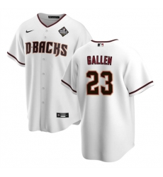 Men Arizona Diamondbacks 23 Zac Gallen White 2023 World Series Cool Base Stitched Baseball Jersey