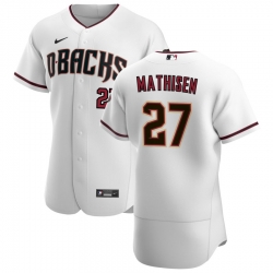 Men Arizona Diamondbacks 27 Wyatt Mathisen Men Nike White Crimson Flex Base Home Team MLB Jersey