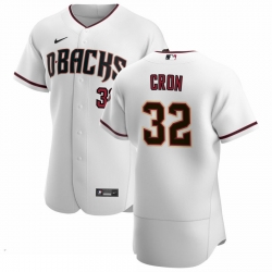 Men Arizona Diamondbacks 32 Kevin Cron Men Nike White Crimson Flex Base Home Team MLB Jersey