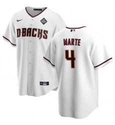 Men Arizona Diamondbacks 4 Ketel Marte White 2023 World Series Cool Base Stitched Jersey