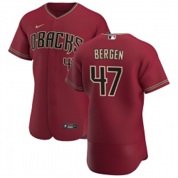 Men Arizona Diamondbacks 47 Travis Bergen Men Nike Crimson Flex Base Alternate Team MLB Jersey