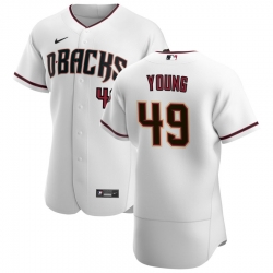 Men Arizona Diamondbacks 49 Alex Young Men Nike White Crimson Flex Base Home Team MLB Jersey