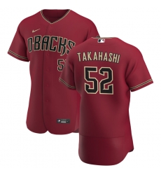 Men Arizona Diamondbacks 52 Bo Takahashi Men Nike Crimson Flex Base Alternate Team MLB Jersey