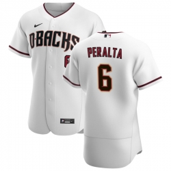 Men Arizona Diamondbacks 6 David Peralta Men Nike White Crimson Flex Base Home Team MLB Jersey