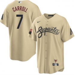 Men Arizona Diamondbacks 7 Corbin Carroll 2021 Gold City Connect Cool Base Stitched Jersey