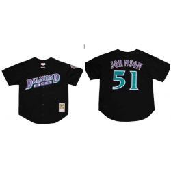 Men Diamond Backs 51 Johnson Black Jersey