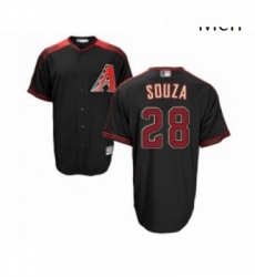 Mens Arizona Diamondbacks 28 Steven Souza Replica Black Brick Alternate Home Cool Base Baseball Jersey 