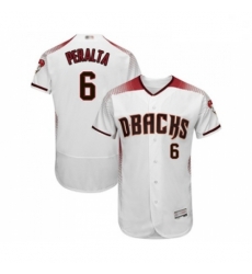 Mens Arizona Diamondbacks 6 David Peralta White Home Authentic Collection Flex Base Baseball Jersey