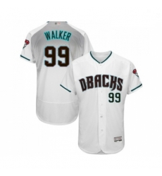 Mens Arizona Diamondbacks 99 Taijuan Walker White Teal Alternate Authentic Collection Flex Base Baseball Jersey