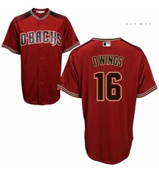 Mens Majestic Arizona Diamondbacks 16 Chris Owings Authentic Red Alternate Cool Base MLB Jersey