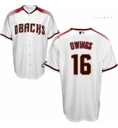 Mens Majestic Arizona Diamondbacks 16 Chris Owings Replica White Home Cool Base MLB Jersey