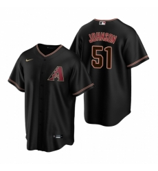 Mens Nike Arizona Diamondbacks 51 Randy Johnson Black Alternate Stitched Baseball Jerse