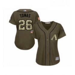 Womens Arizona Diamondbacks 26 Yasmany Tomas Authentic Green Salute to Service Baseball Jersey