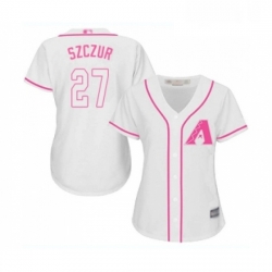 Womens Arizona Diamondbacks 27 Matt Szczur Replica White Fashion Baseball Jersey 