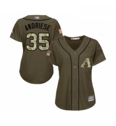 Womens Arizona Diamondbacks 35 Matt Andriese Authentic Green Salute to Service Baseball Jersey 