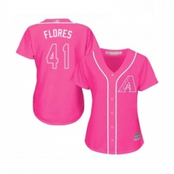 Womens Arizona Diamondbacks 41 Wilmer Flores Replica Pink Fashion Baseball Jersey 