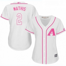 Womens Majestic Arizona Diamondbacks 2 Jeff Mathis Authentic White Fashion MLB Jersey 