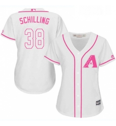 Womens Majestic Arizona Diamondbacks 38 Curt Schilling Authentic White Fashion MLB Jersey