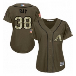 Womens Majestic Arizona Diamondbacks 38 Robbie Ray Authentic Green Salute to Service MLB Jersey 