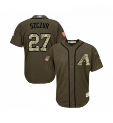 Youth Arizona Diamondbacks 27 Matt Szczur Authentic Green Salute to Service Baseball Jersey 