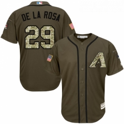 Youth Majestic Arizona Diamondbacks 29 Jorge De La Rosa Replica Green Salute to Service MLB Jersey 