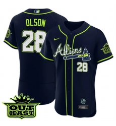 MEN 27S ATLANTA BRAVES ATLIENS 28 Matt Olson FLEX BASE JERSEY   ALL STITCHED