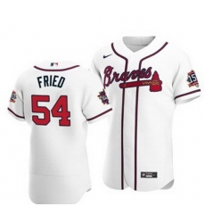 Men Atlanta Atlanta Braves 54 Max Fried White Flexbase Jersey