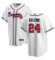 Men Atlanta Braves 24 Jarred Kelenic White Cool Base Stitched Baseball Jersey