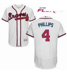 Men Atlanta Braves 4 Brandon Phillips White Flex Base Jersey