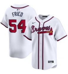 Men Atlanta Braves 54 Max Fried White 2024 Home Limited Stitched Baseball Jersey