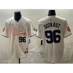 Men Atlanta Braves  96 OutKast Cream 2024 Atliens   Peach With Outkast Patch Vapor Limited Stitched Baseball Jersey