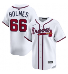 Men Atlanta Braves Nike Alternate Limited Jersey White Holmes Grant 66