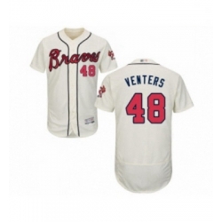 Mens Atlanta Braves 48 Jonny Venters Cream Alternate Flex Base Authentic Collection Baseball Jersey