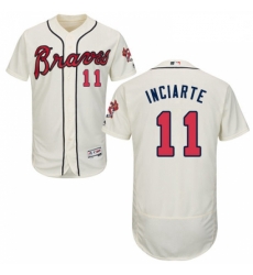 Mens Majestic Atlanta Braves 11 Ender Inciarte Cream Flexbase Authentic Collection MLB Jersey