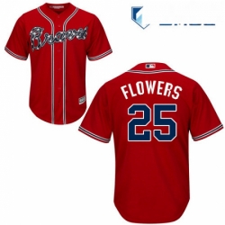 Mens Majestic Atlanta Braves 25 Tyler Flowers Replica Red Alternate Cool Base MLB Jersey