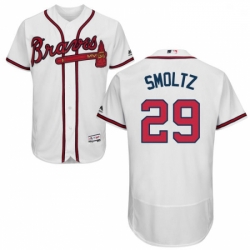 Mens Majestic Atlanta Braves 29 John Smoltz White Home Flex Base Authentic Collection MLB Jersey