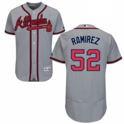 Mens Majestic Atlanta Braves 52 Jose Ramirez Grey Road Flex Base Authentic Collection MLB Jersey