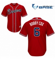 Mens Majestic Atlanta Braves 6 Bobby Cox Replica Red Alternate Cool Base MLB Jersey