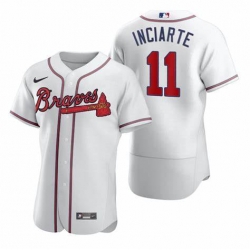 Mens Nike Atlanta Braves 11 Ender Inciarter White Alternate Stitched Baseball Jersey