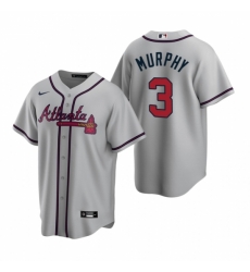 Mens Nike Atlanta Braves 3 Dale Murphy Gray Road Stitched Baseball Jerse