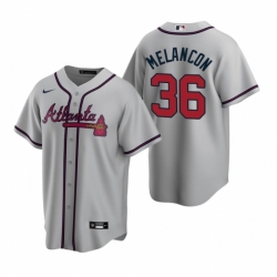 Mens Nike Atlanta Braves 36 Mark Melancon Gray Road Stitched Baseball Jersey