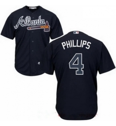 Men's Nike Atlanta Braves #4 Brandon Phillips Navy Cool Base Jersey