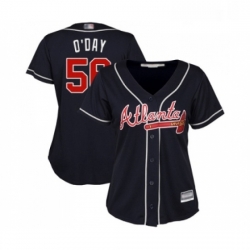 Womens Atlanta Braves 56 Darren O Day Replica Blue Alternate Road Cool Base Baseball Jersey 