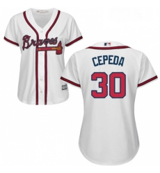 Womens Majestic Atlanta Braves 30 Orlando Cepeda Authentic White Home Cool Base MLB Jersey